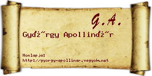 György Apollinár névjegykártya